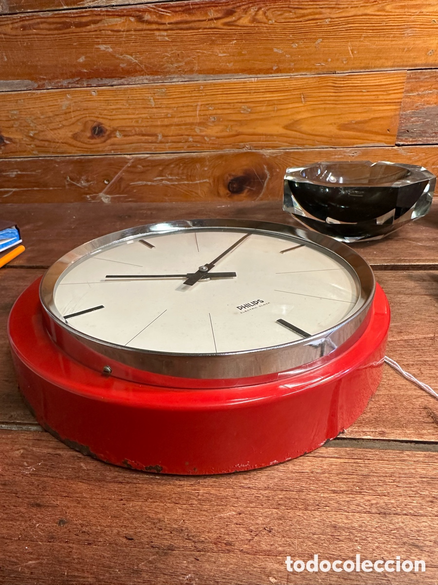 Vintage: Reloj de pared Philips vintage funcionando original - Foto 4