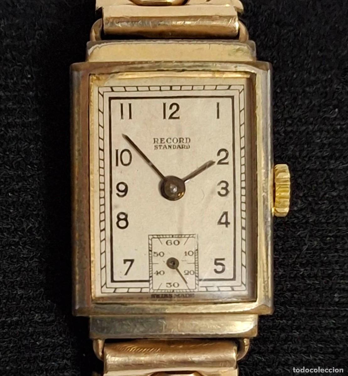 Vintage: Reloj Record Standard chapado en oro. Funcionando - Foto 3