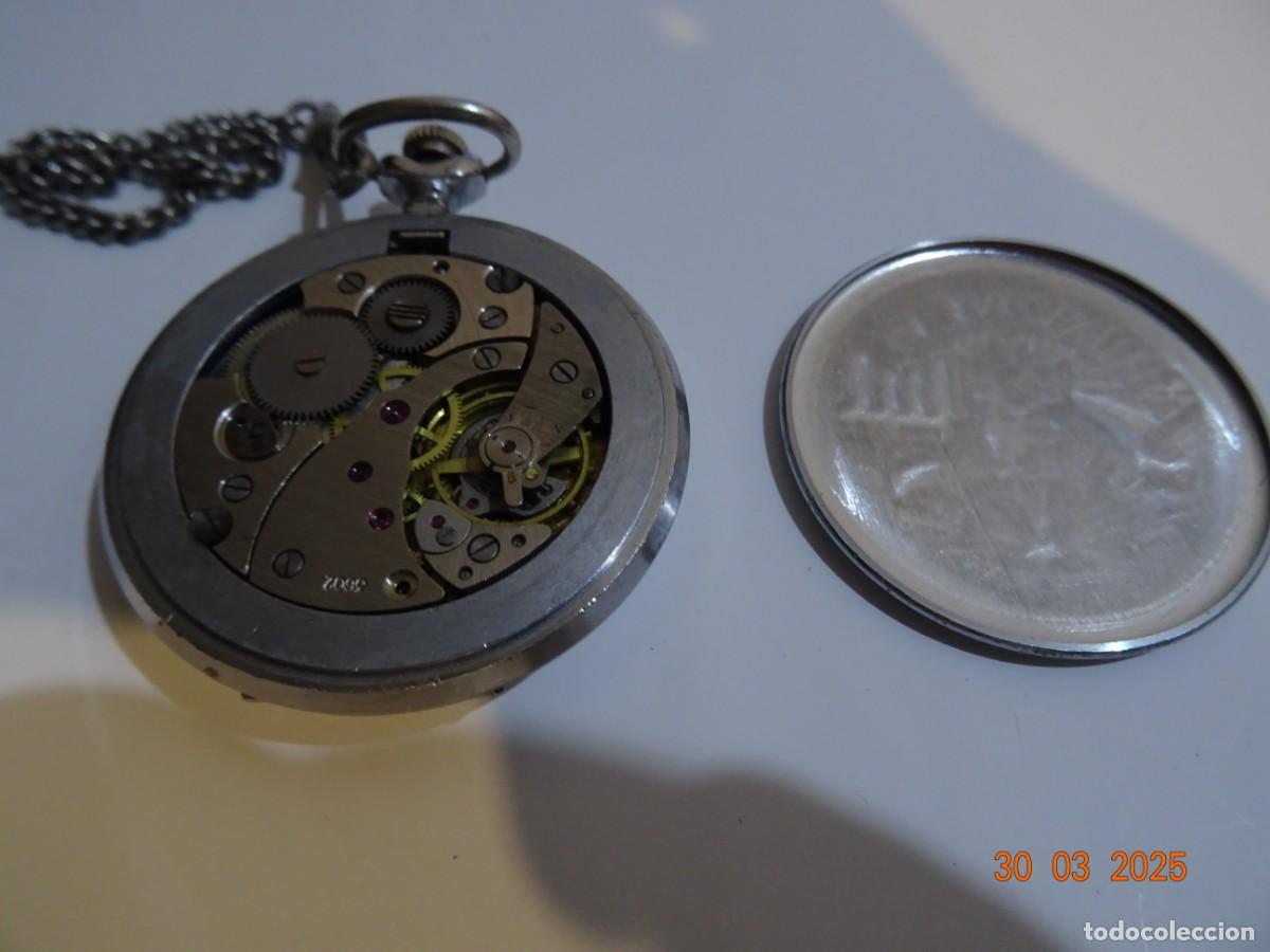 Vintage: Reloj ruso de bolsillo funcionando MOLNIJA - Foto 5