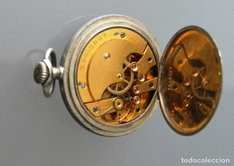 Vintage: RELOJ DE BOLSILLO DE PLATA LONGINES. FUNCIONANDO - Foto 4
