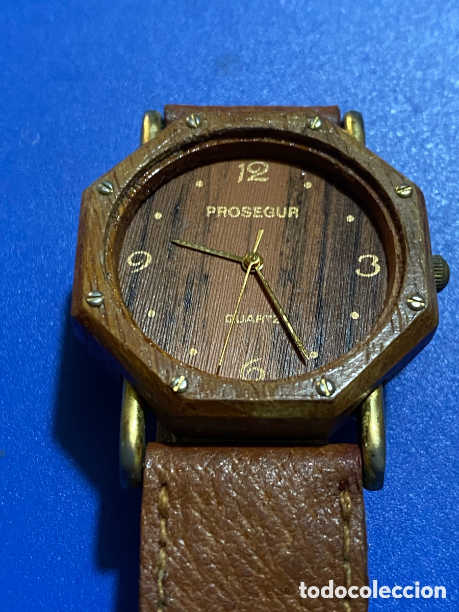 Vintage: Reloj Prosegur pulsera madera - Foto 1