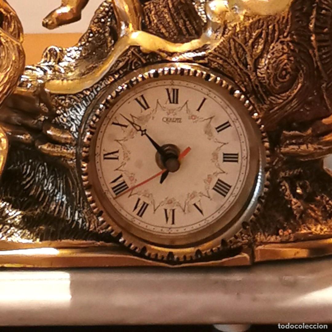 Vintage: RELOJ DE SOBREMESA CON BASE DE MARMOL BLANCO - FUNCIONA - Foto 5