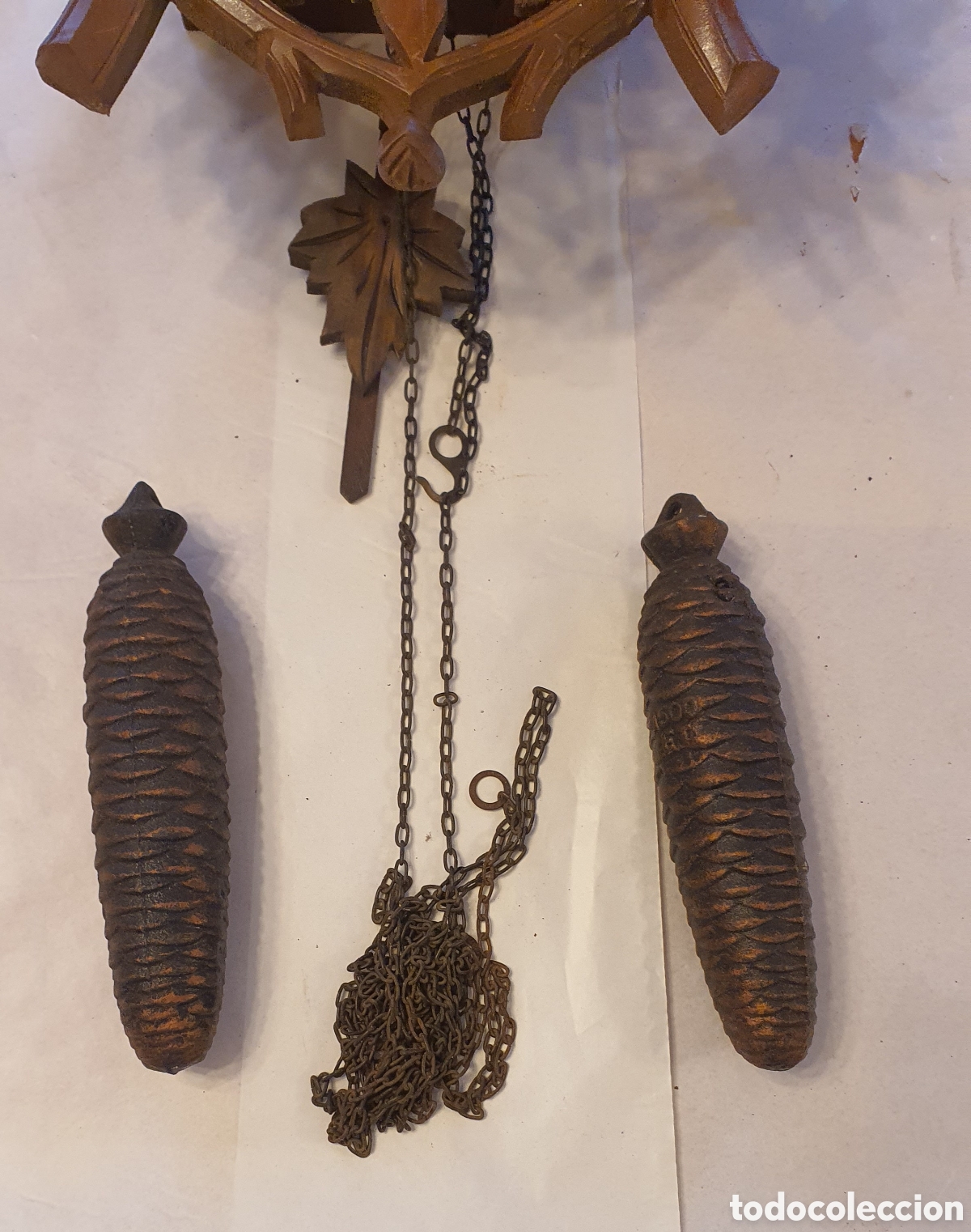Vintage: Reloj cuc&uacute; tallado en madera - Foto 7
