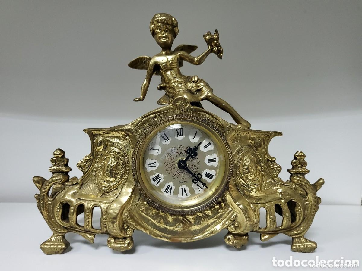 Vintage: RELOJ ANTIGUO DE BRONCE CON ANGEL - Foto 1