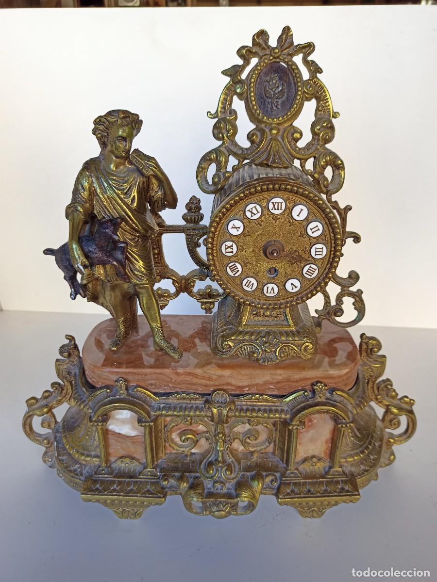 Vintage: Reloj de bronce y marmol - Foto 1