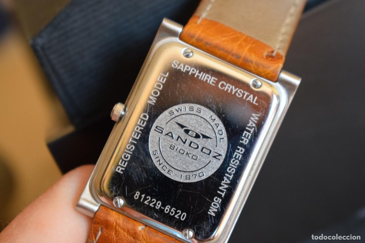 Vintage: Reloj SANDOZ marr&oacute;n y plata - Foto 2