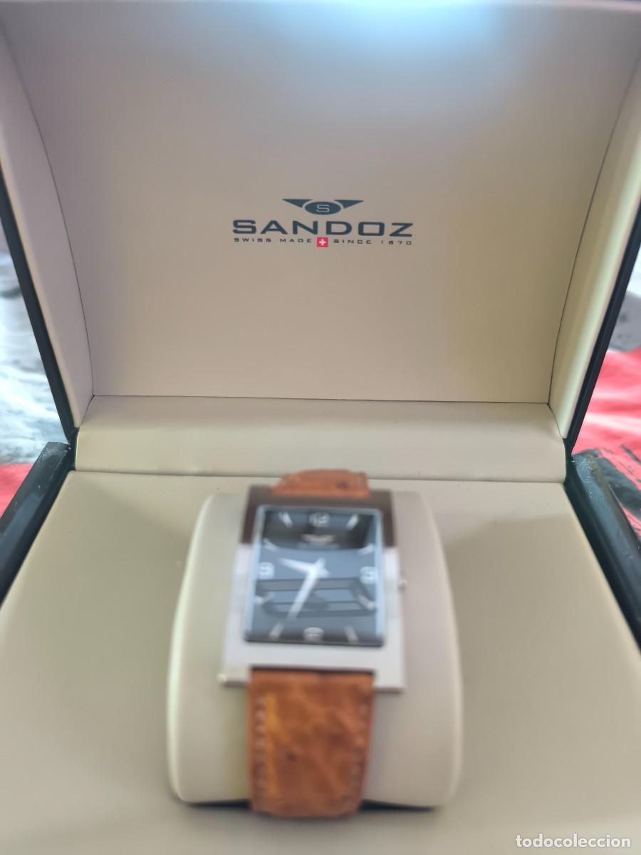 Vintage: Reloj SANDOZ marr&oacute;n y plata - Foto 5