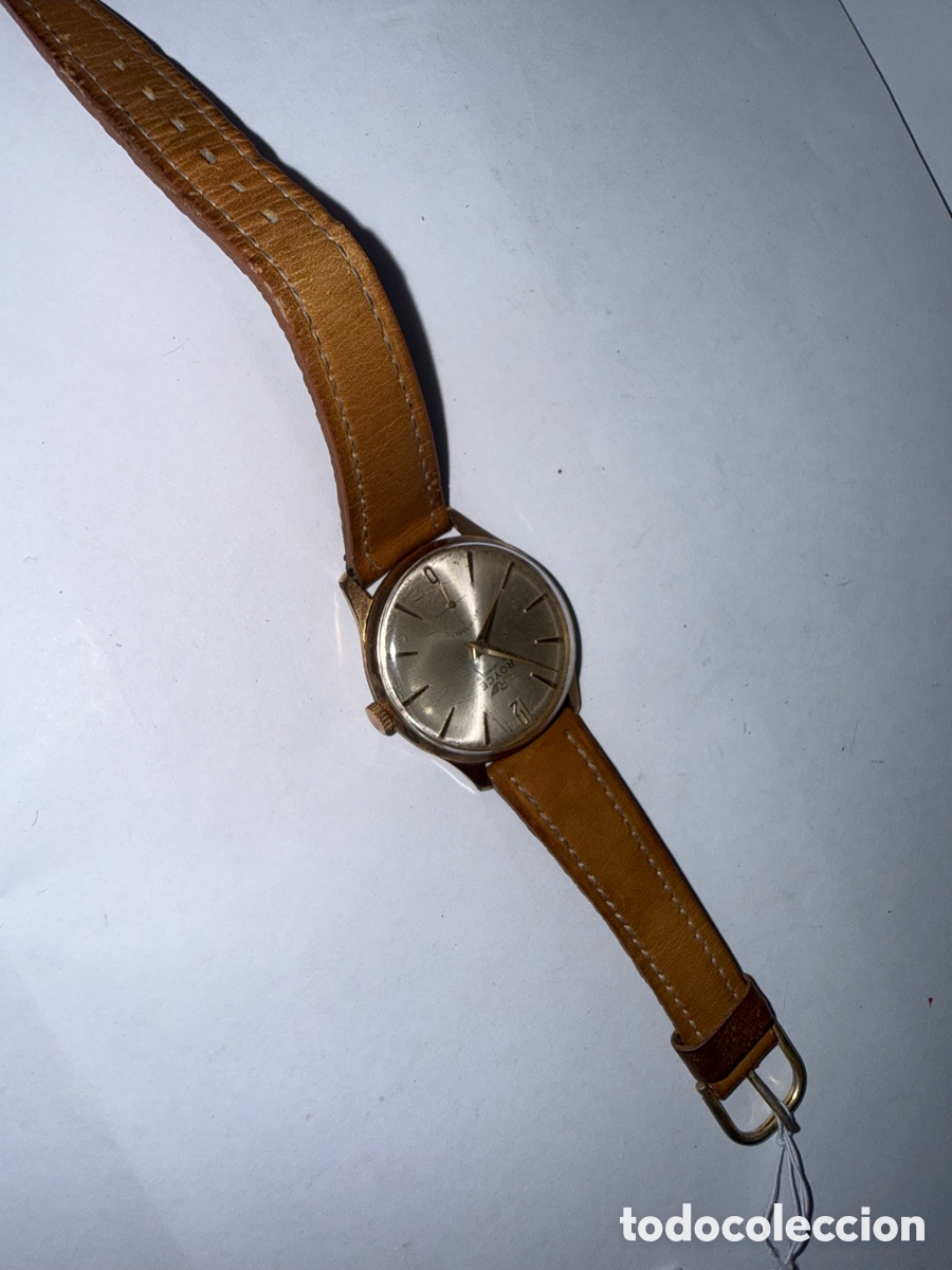Vintage: Reloj Royce con correa de cuero marr&oacute;n - Foto 2