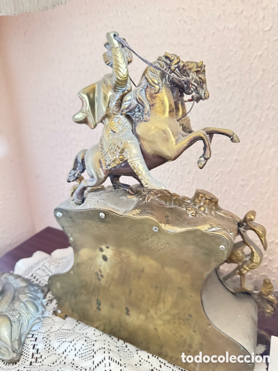Vintage: Reloj Bronce Estilo Imperio Caballo - Foto 2