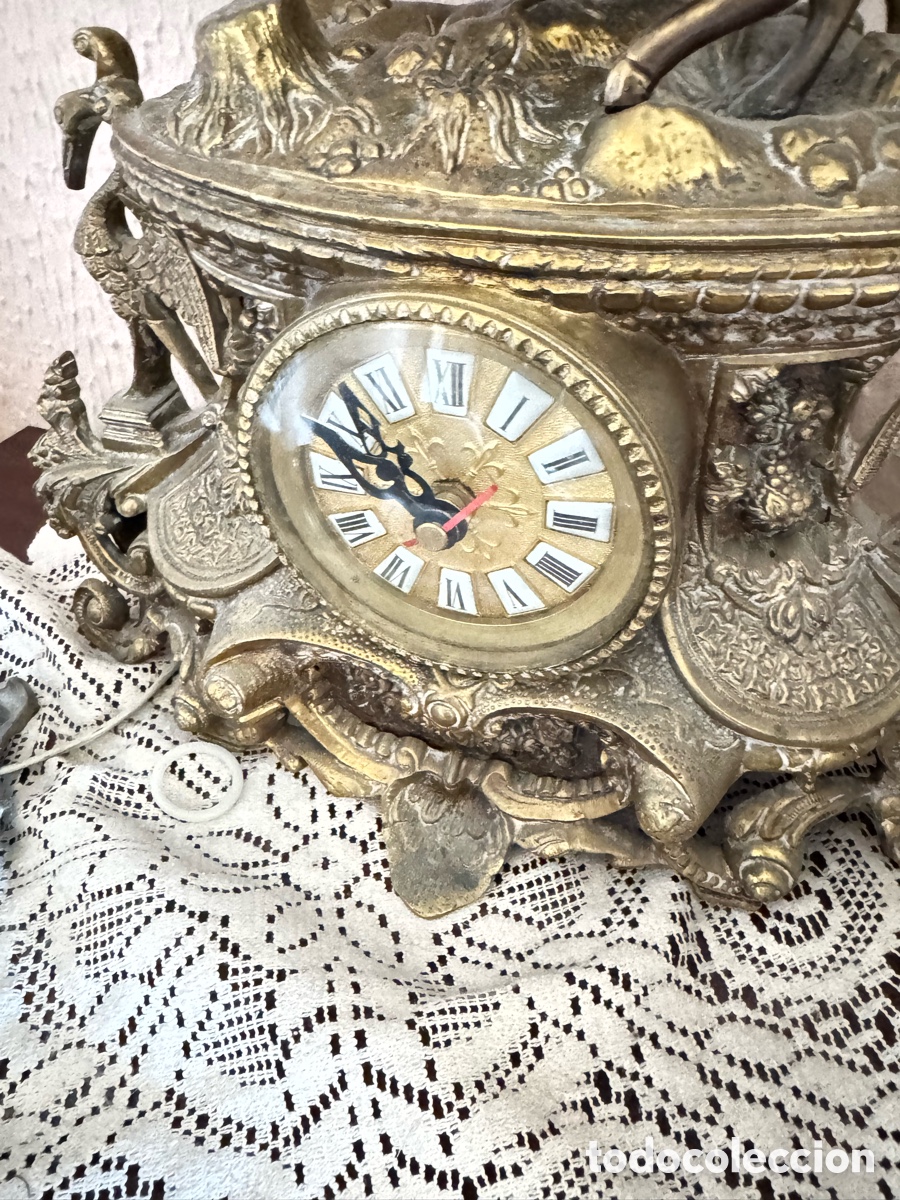 Vintage: Reloj Bronce Estilo Imperio Caballo - Foto 3