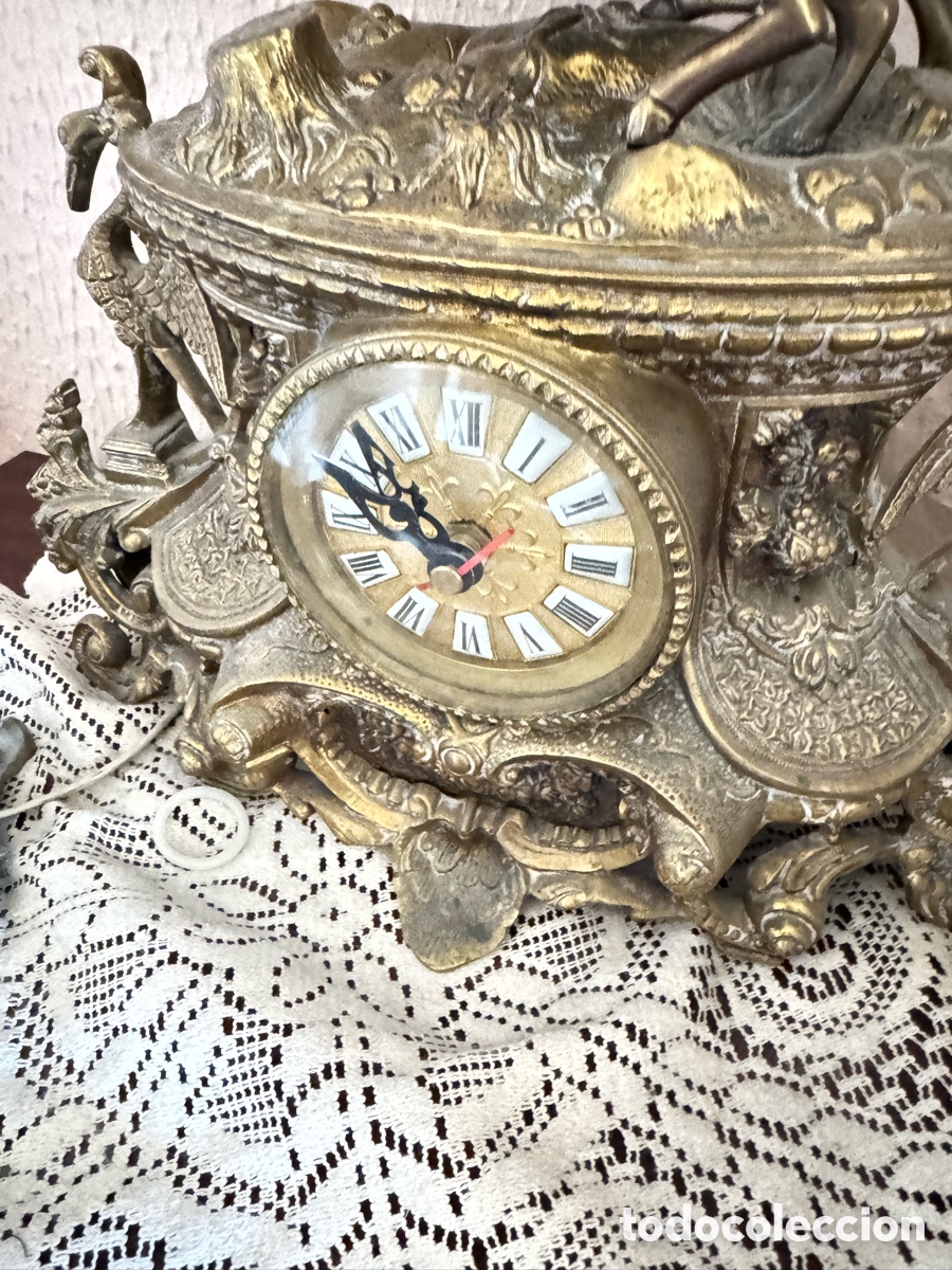 Vintage: Reloj Bronce Estilo Imperio Caballo - Foto 4