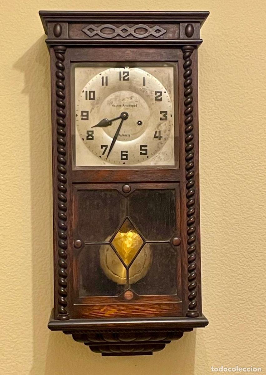 Vintage: Antiguo reloj de pared de p&eacute;ndulo - Foto 1