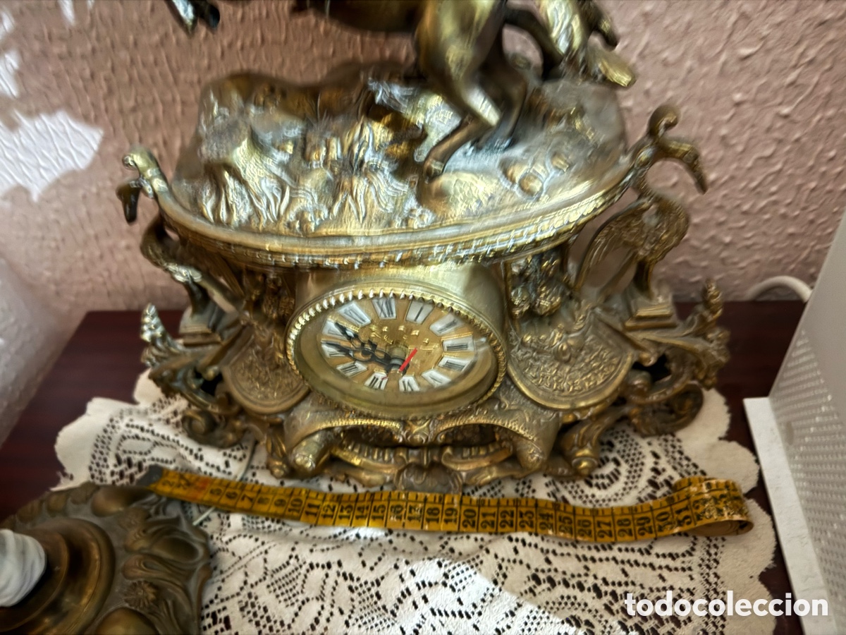 Vintage: Reloj Bronce Estilo Imperio Caballo - Foto 6