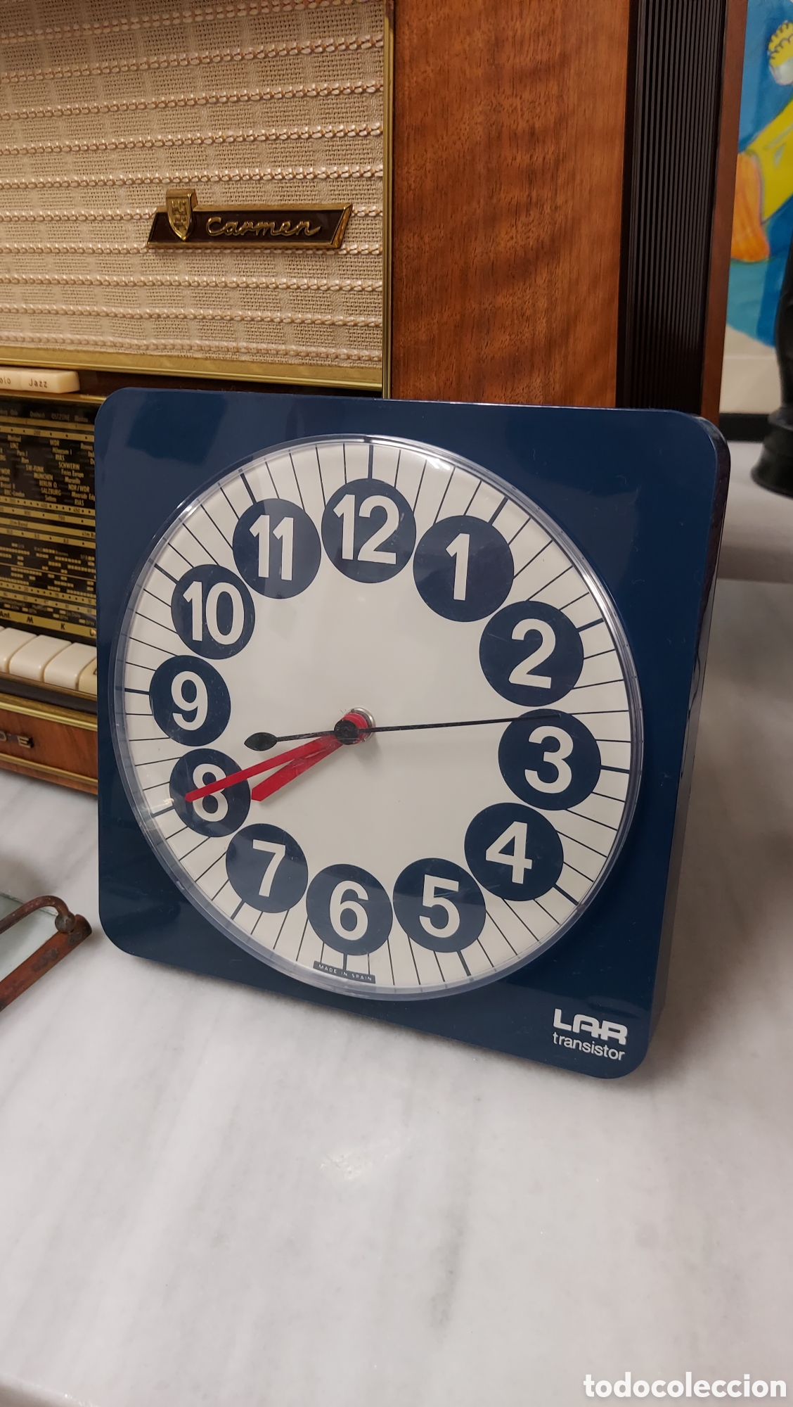 Vintage: Reloj de pared Lar transistor a&ntilde;o 1968 - 1973 - Foto 1