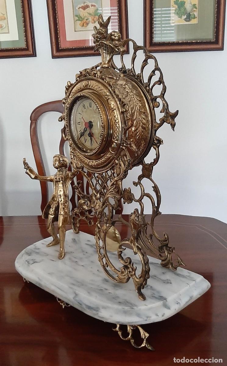 Vintage: RELOJ DE BRONCE SOBRE BASE DE MARMOL - Foto 2