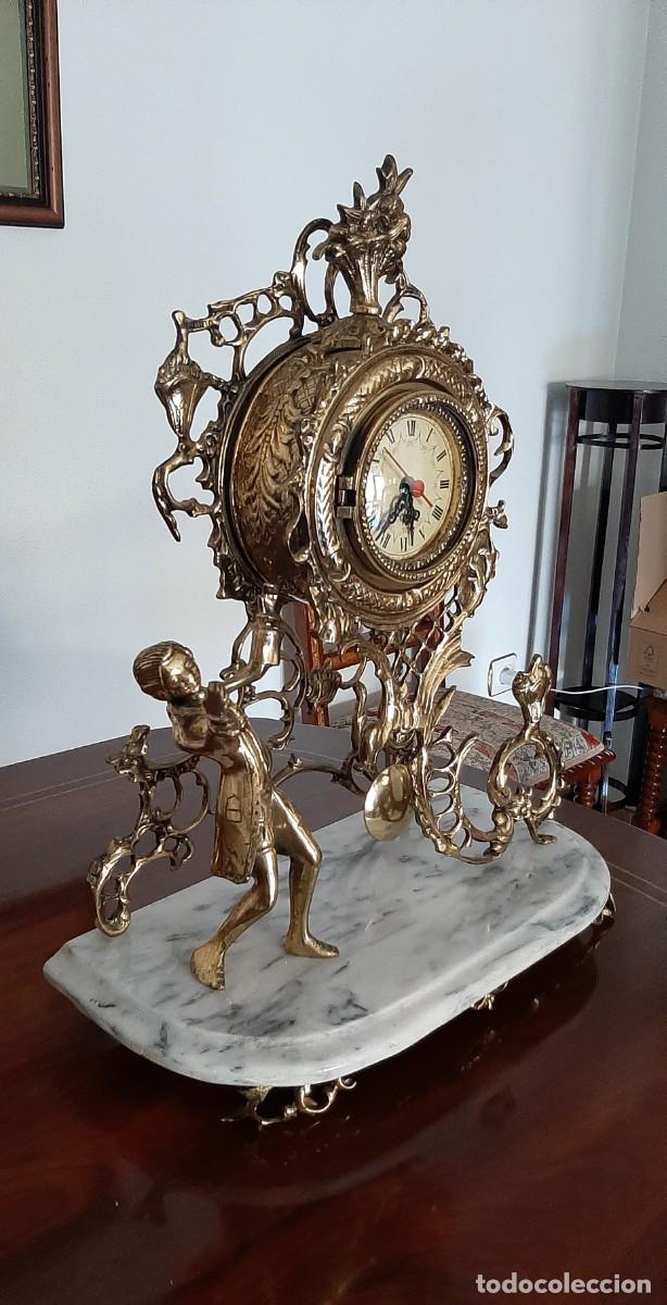 Vintage: RELOJ DE BRONCE SOBRE BASE DE MARMOL - Foto 3