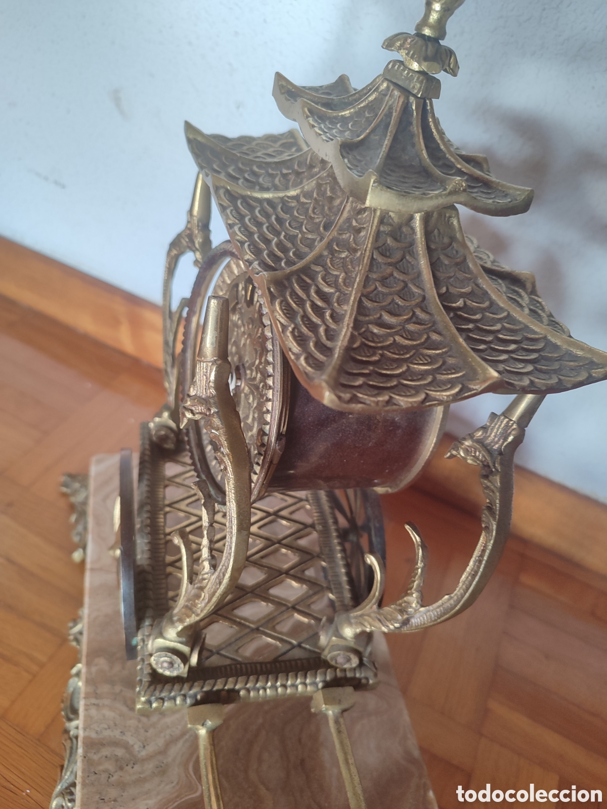 Vintage: Reloj carroza bronce - Foto 4