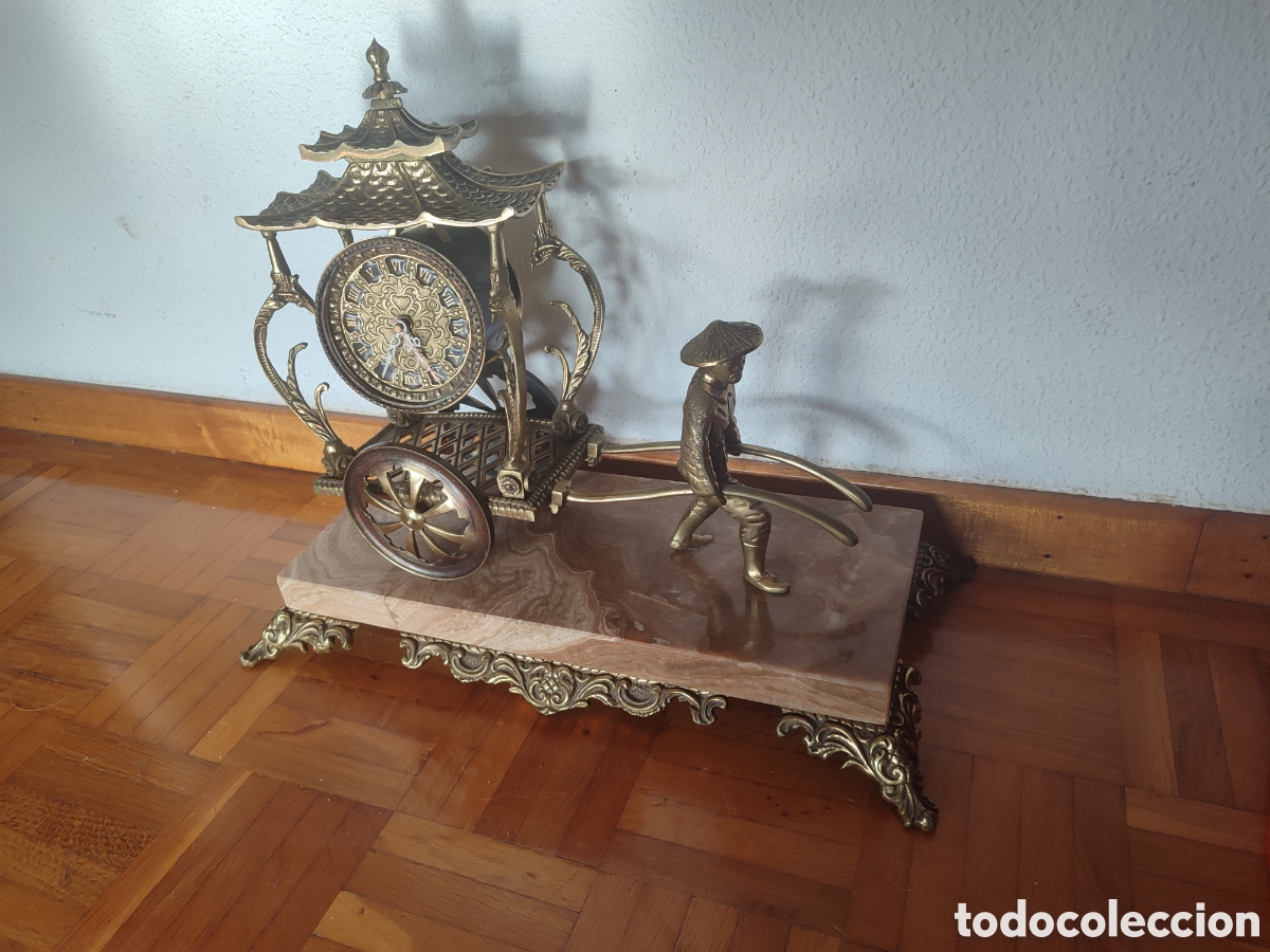 Vintage: Reloj carroza bronce - Foto 1