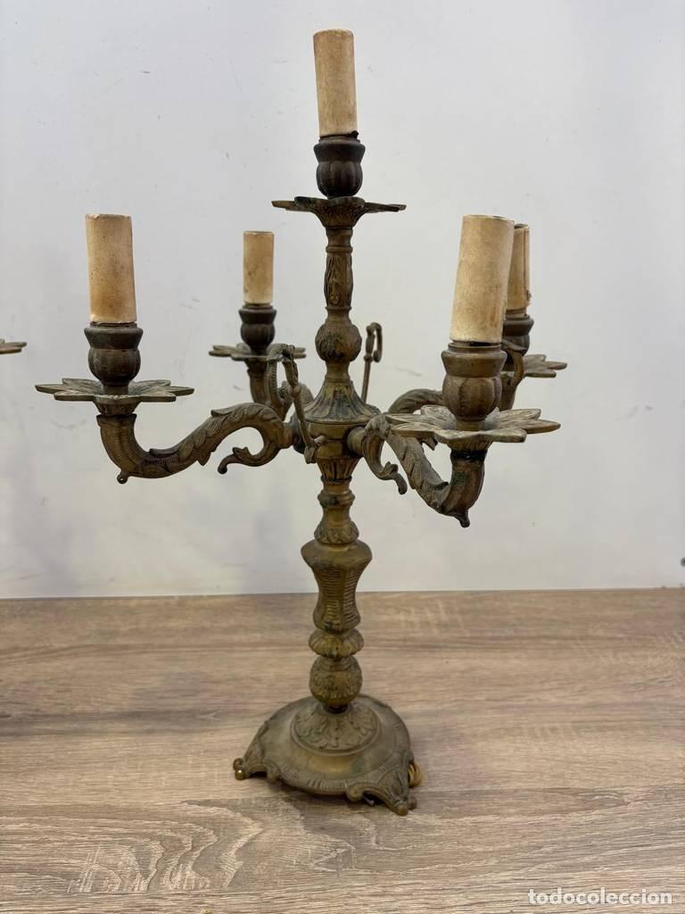 Vintage: 2 CANDELABROS ANTIGUOS - Foto 2