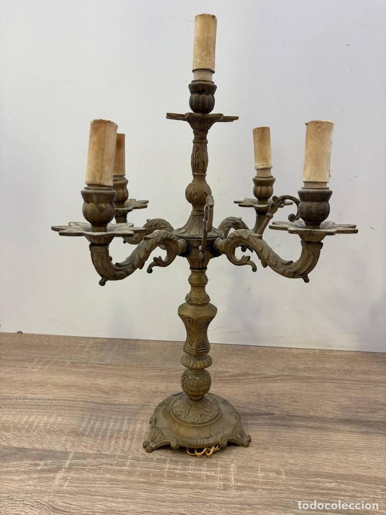 Vintage: 2 CANDELABROS ANTIGUOS - Foto 3