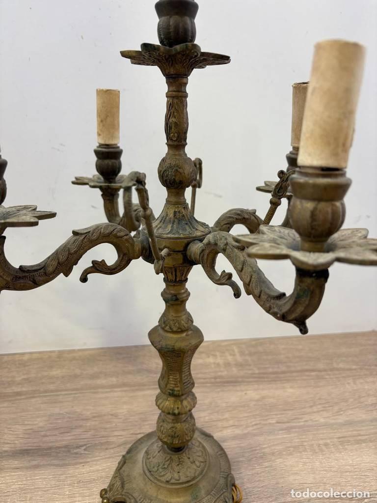 Vintage: 2 CANDELABROS ANTIGUOS - Foto 4