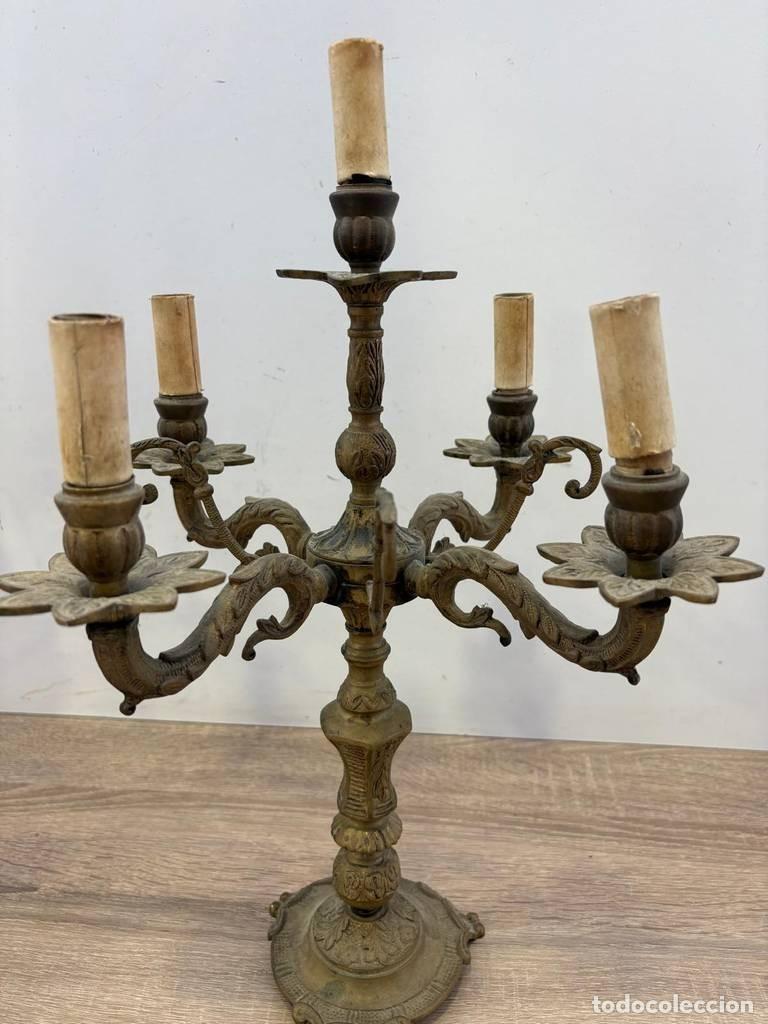 Vintage: 2 CANDELABROS ANTIGUOS - Foto 5