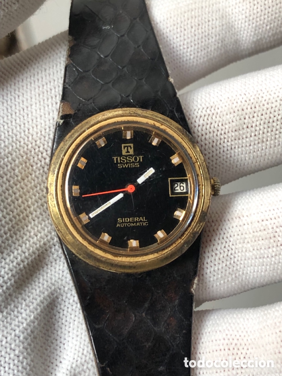 Vintage: Reloj tissot autom&aacute;tico esfera negra - Foto 2