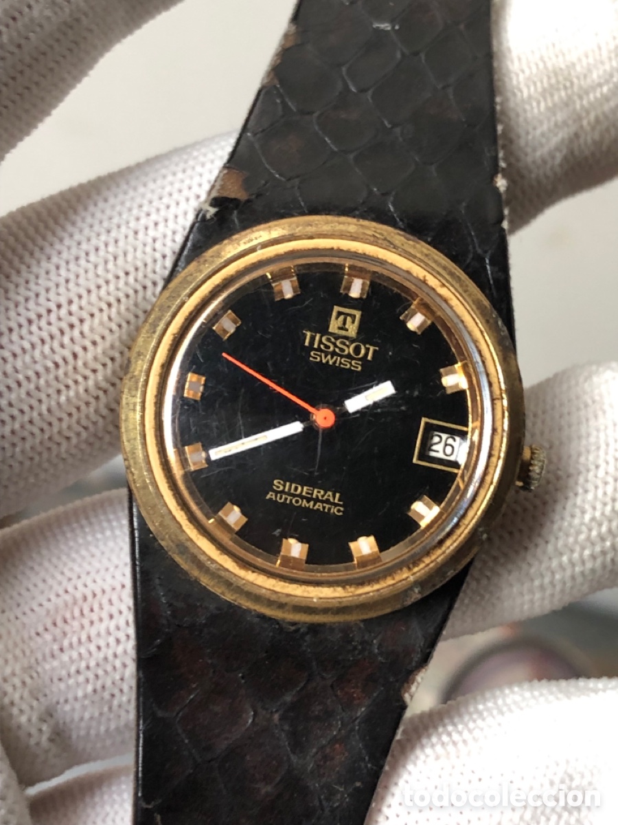Vintage: Reloj tissot autom&aacute;tico esfera negra - Foto 1