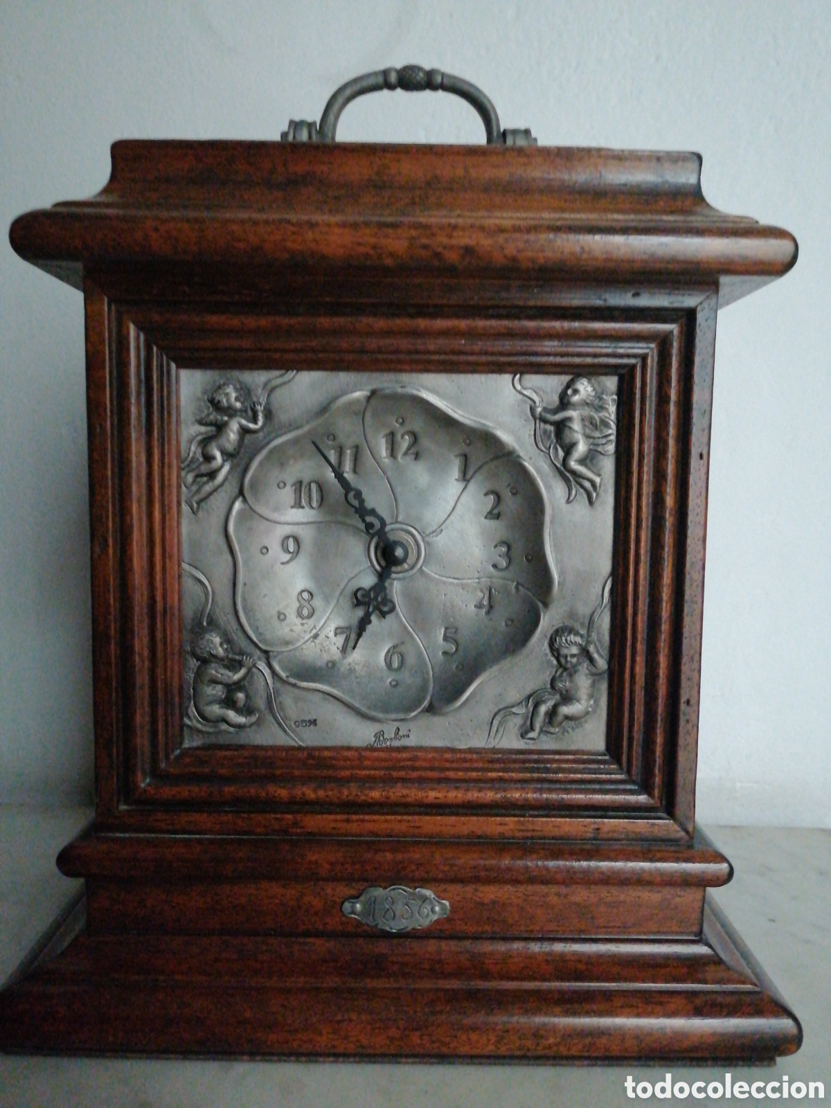 Vintage: Reloj de mesa de madera y acero - Foto 1