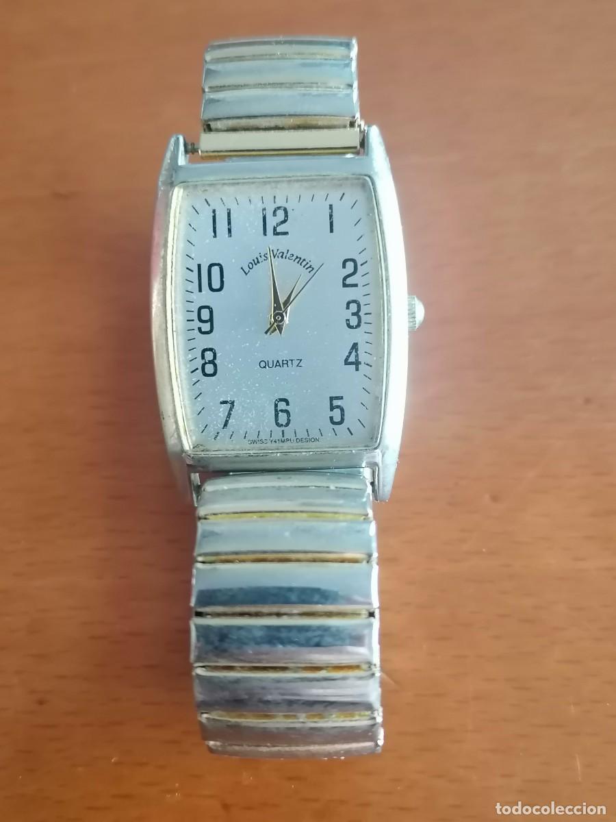 Vintage Uhren: LOUIS VALENTIN * RELOJ ANALOGICO DORADO, ESFERA BLANCA CORREA EXTENSIBLE