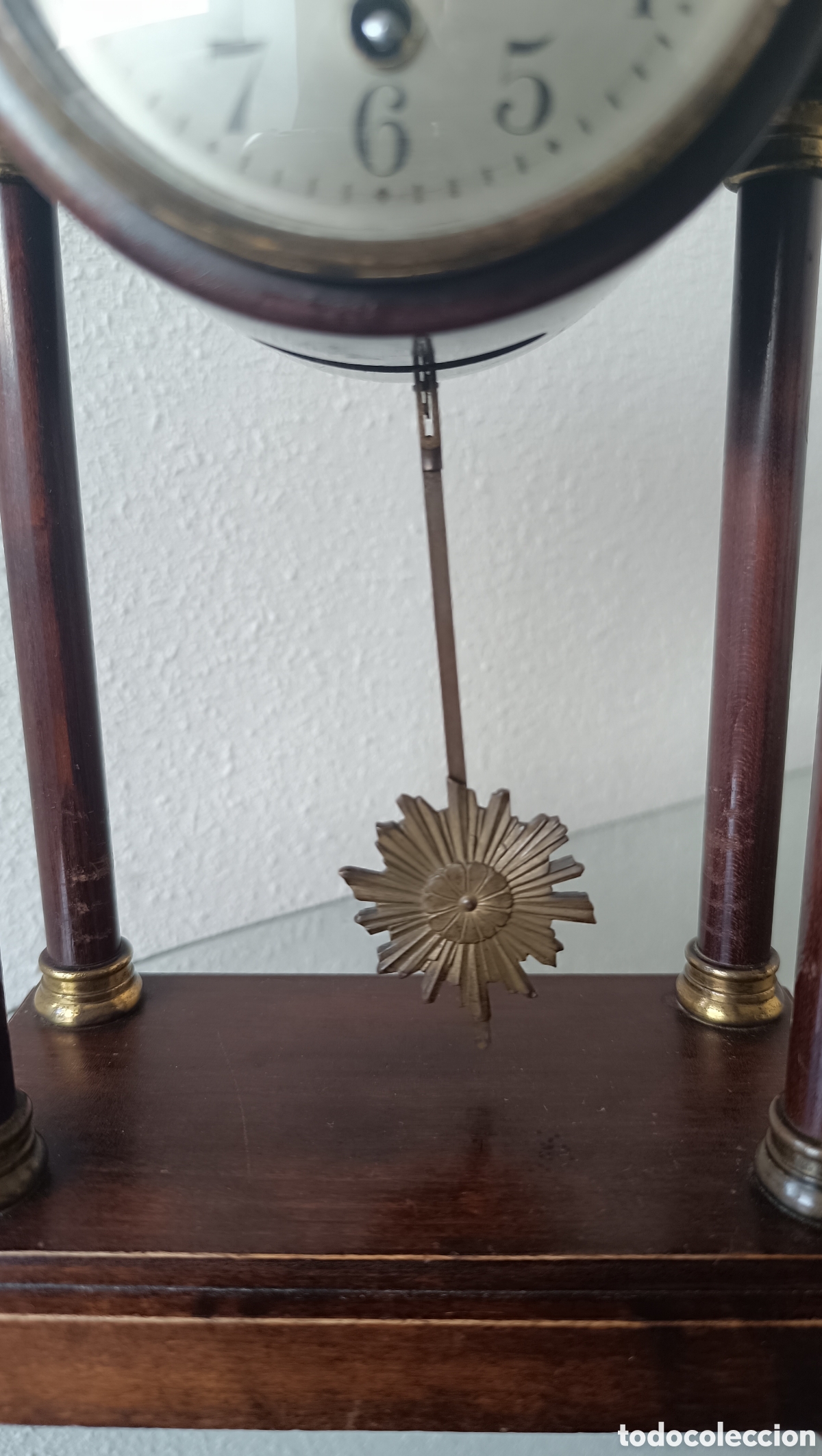 Vintage: Reloj de sobremesa de madera estilo imperio - Foto 4