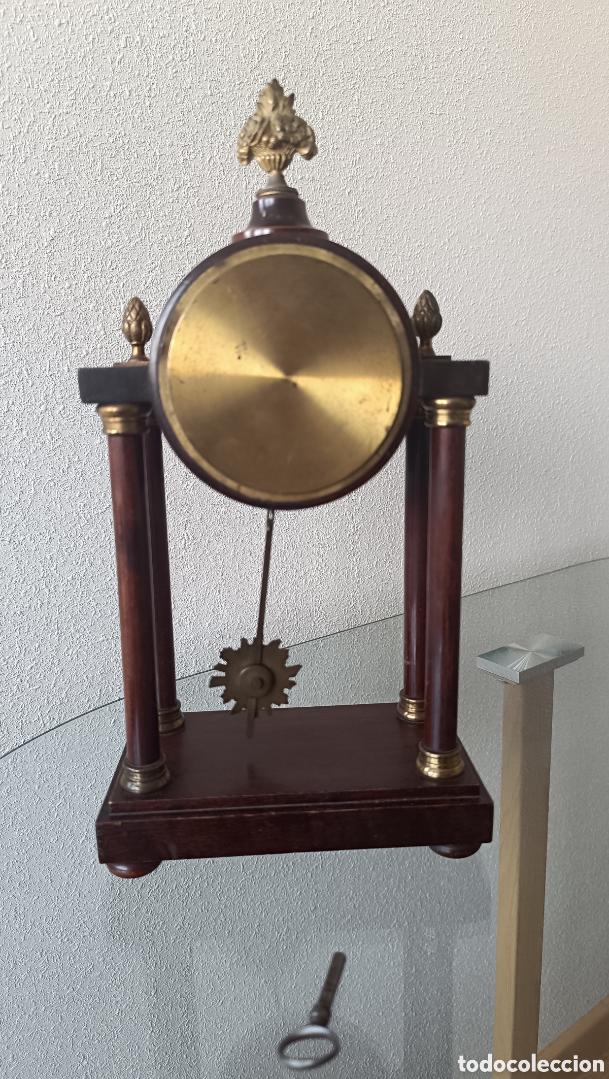 Vintage: Reloj de sobremesa de madera estilo imperio - Foto 5