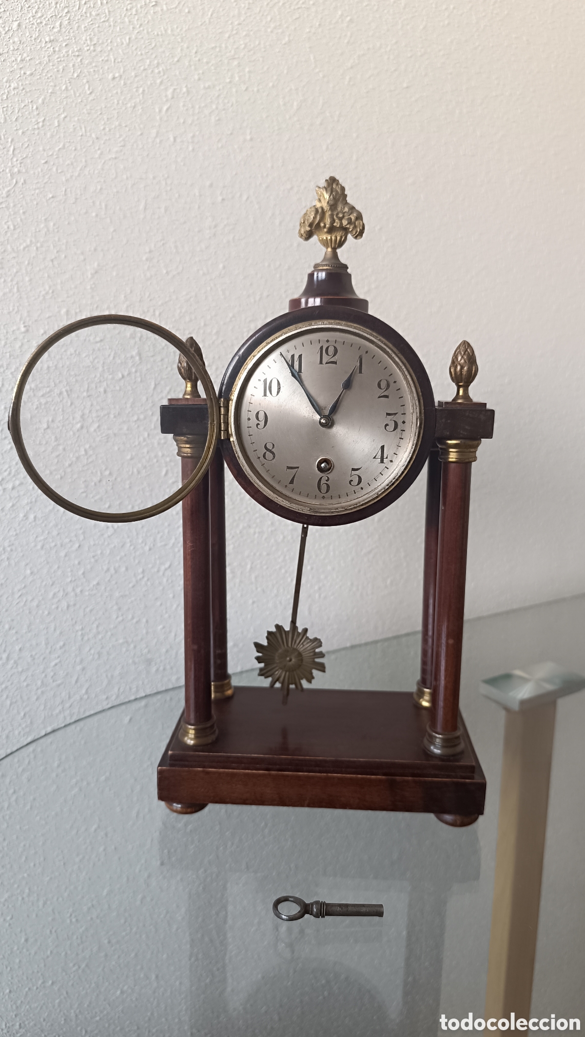 Vintage: Reloj de sobremesa de madera estilo imperio - Foto 6