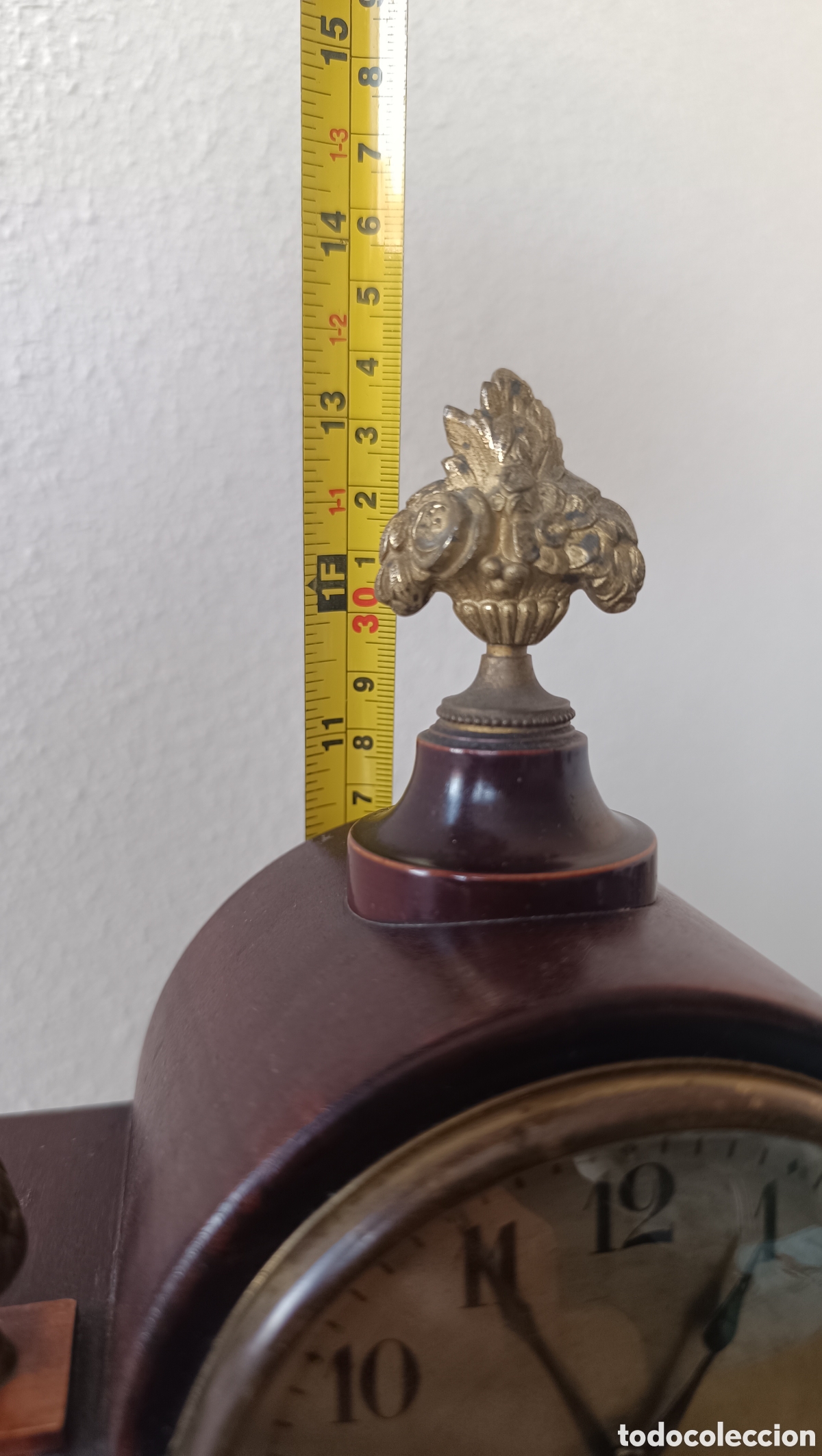 Vintage: Reloj de sobremesa de madera estilo imperio - Foto 7