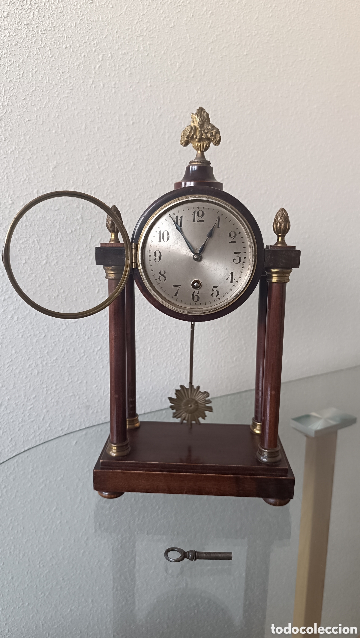 Vintage: Reloj de sobremesa de madera estilo imperio - Foto 8