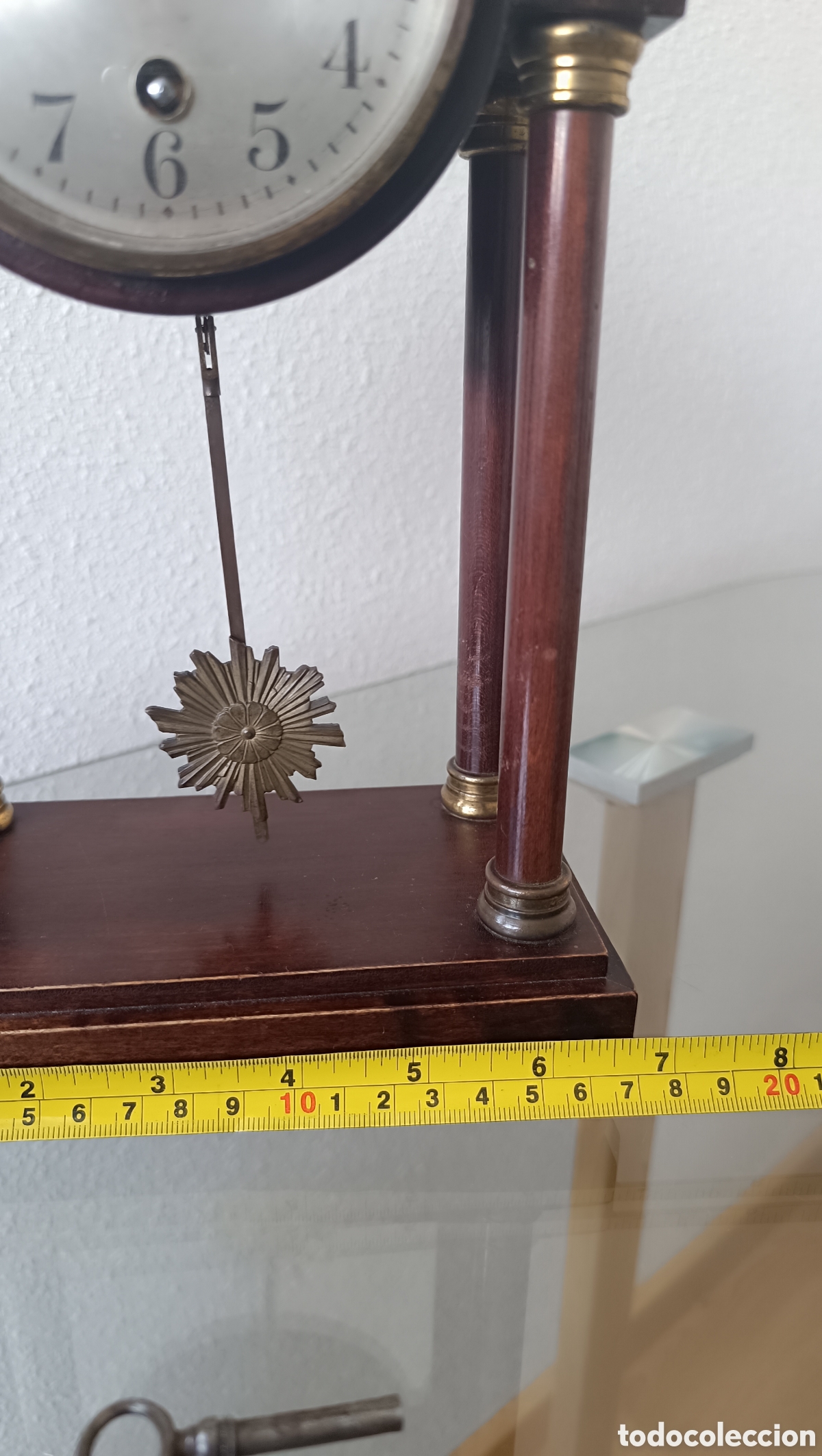 Vintage: Reloj de sobremesa de madera estilo imperio - Foto 9