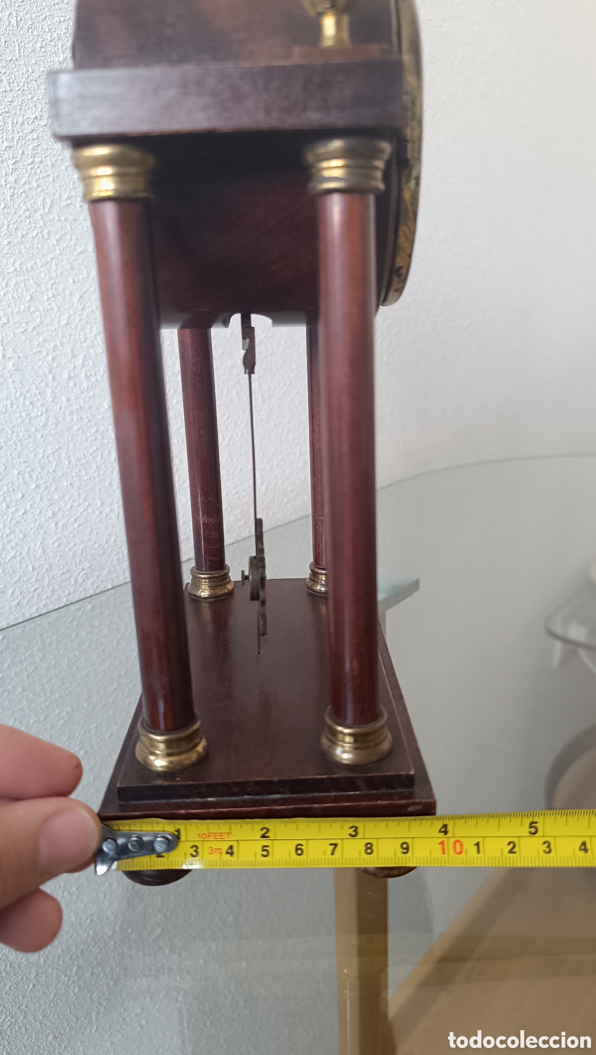 Vintage: Reloj de sobremesa de madera estilo imperio - Foto 10