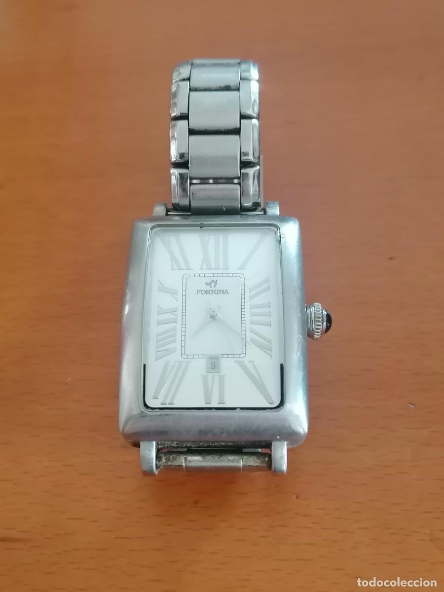 Vintage Uhren: FORTUNA * RELOJ GRANDE ANALOGICO METAL, ESFERA BLANCA Y GRIS, NUMEROS ROMANOS
