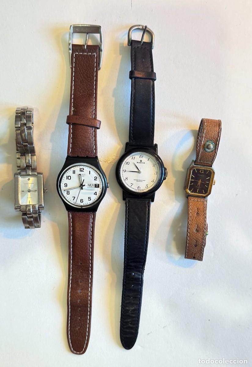 Vintage: 4 relojes variado Sanyo Gingets Swatch Chaumont de mujer