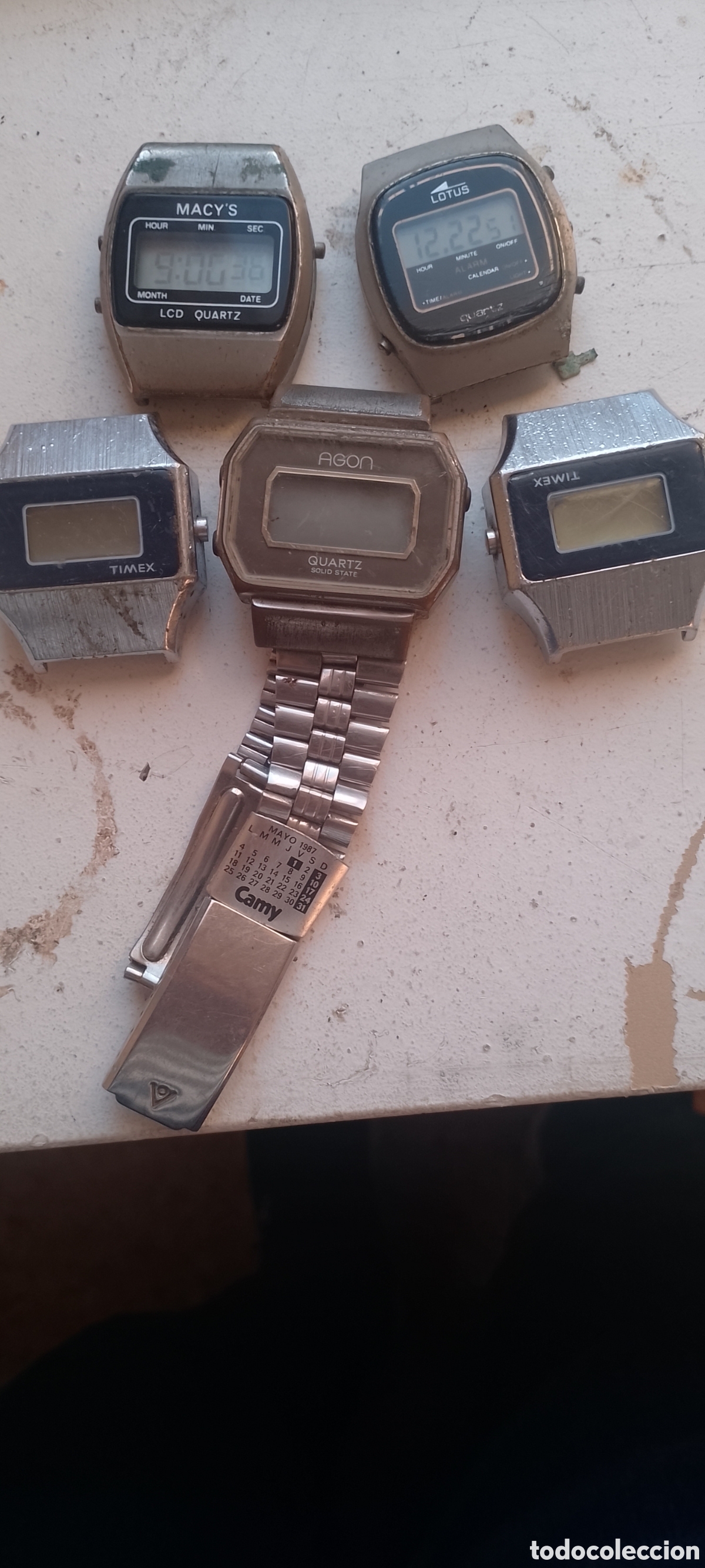 Vintage: Lote de relojes antiguos digitales solo para piezas o reparar no funcionan