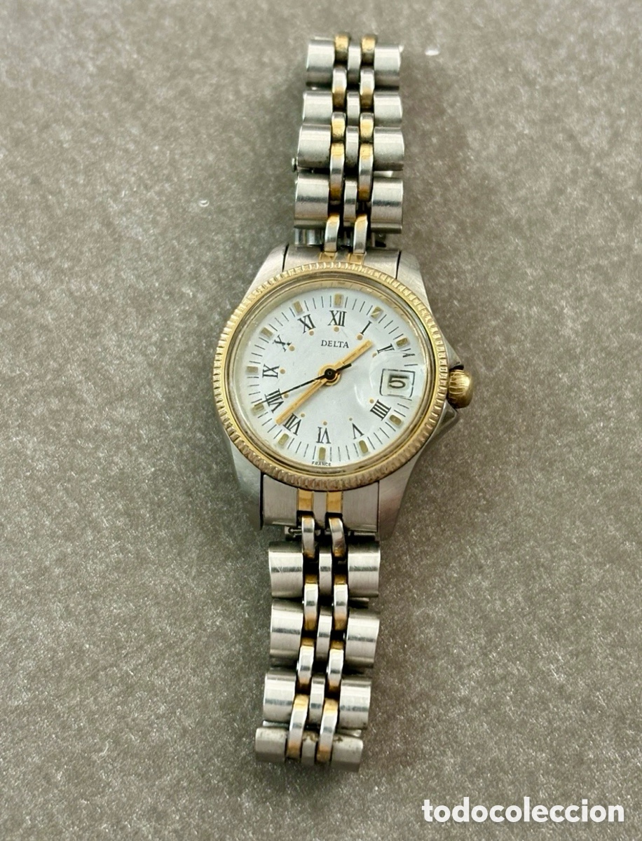 Vintage Uhren: ✅ Reloj DELTA datjust calendario FRANCE X31519 Cuarzo