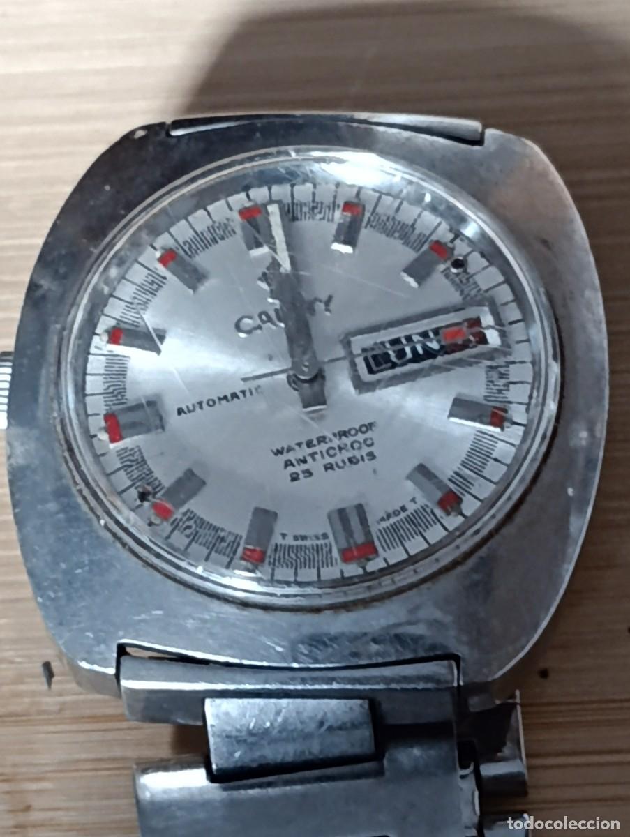 Vintage: Reloj Cauny Prima autom&aacute;tico Swiss Made 25 rub&iacute;es funciona a&ntilde;os 70 acero corona izquierda
