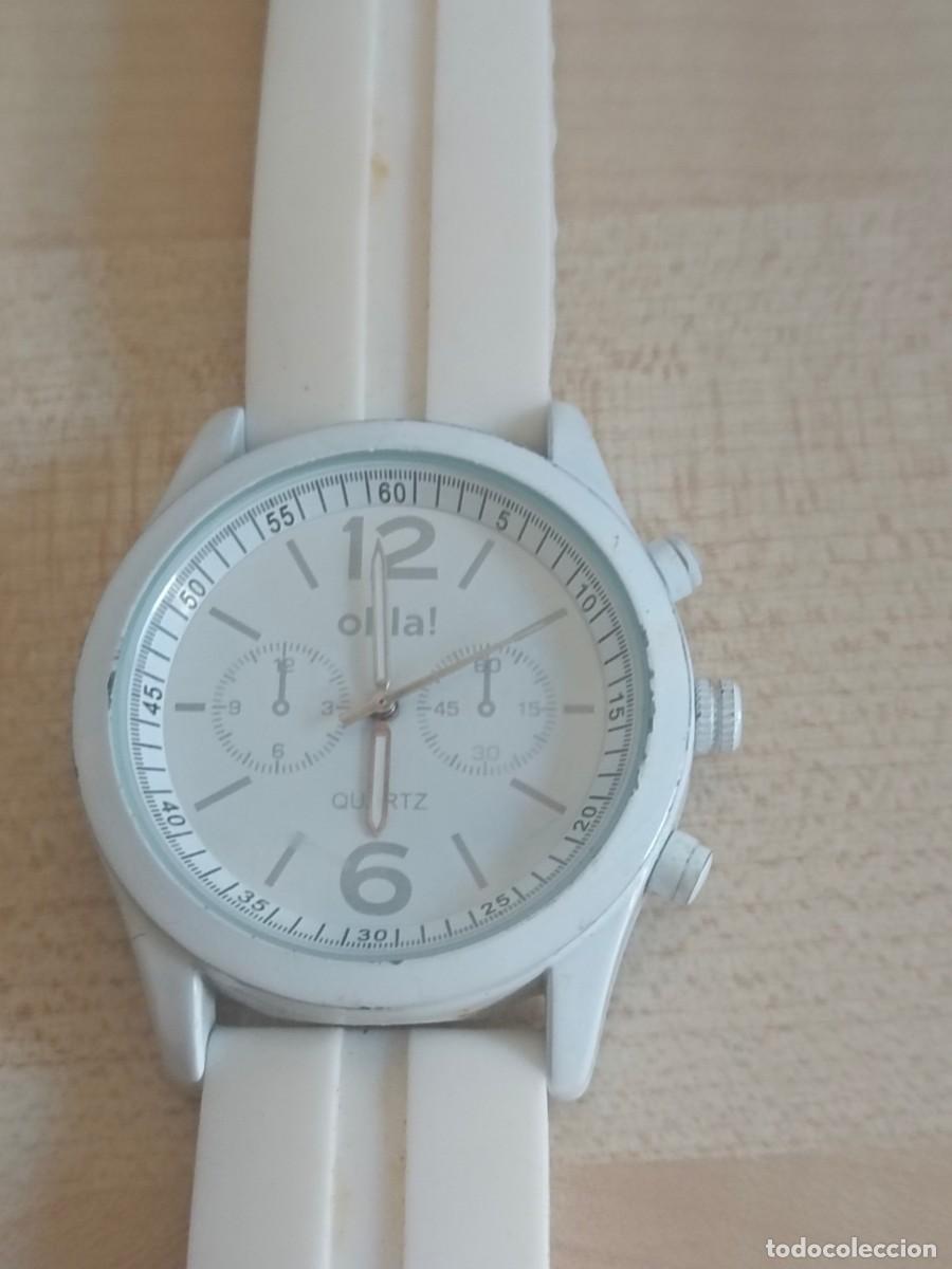 Vintage: OHLA! * RELOJ ANALOGICO COMPLETAMENTE BLANCO, DE GOMA PVC LA CORREA