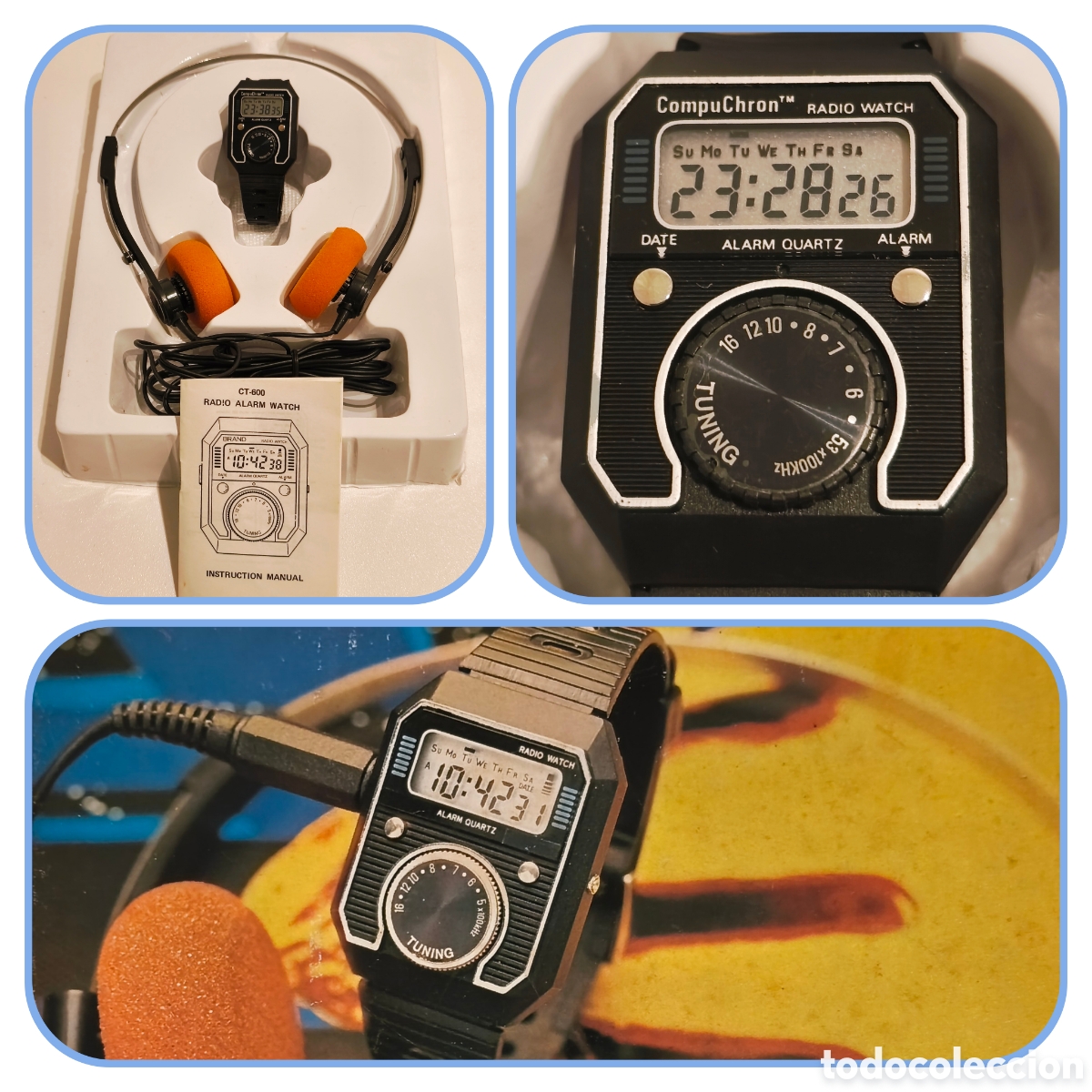 Vintage: Reloj Compuchron con Radio AM integrada vintage. Funciona