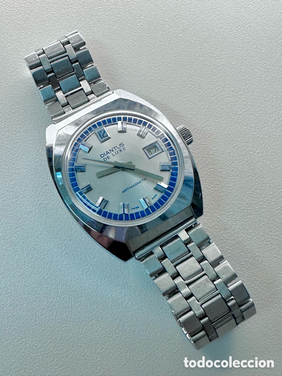 Vintage: Reloj DIANTUS DE LUXE ANTIMAGNETIC Con D&iacute;a Swiss Vintage