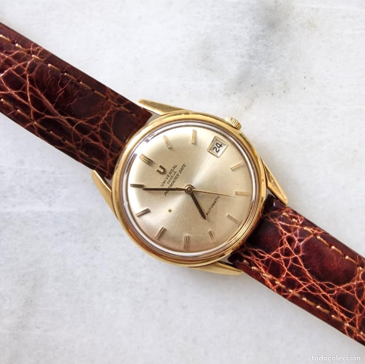 Vintage: UNIVERSAL GENEVE POLEROUTER DATE ORO 18K