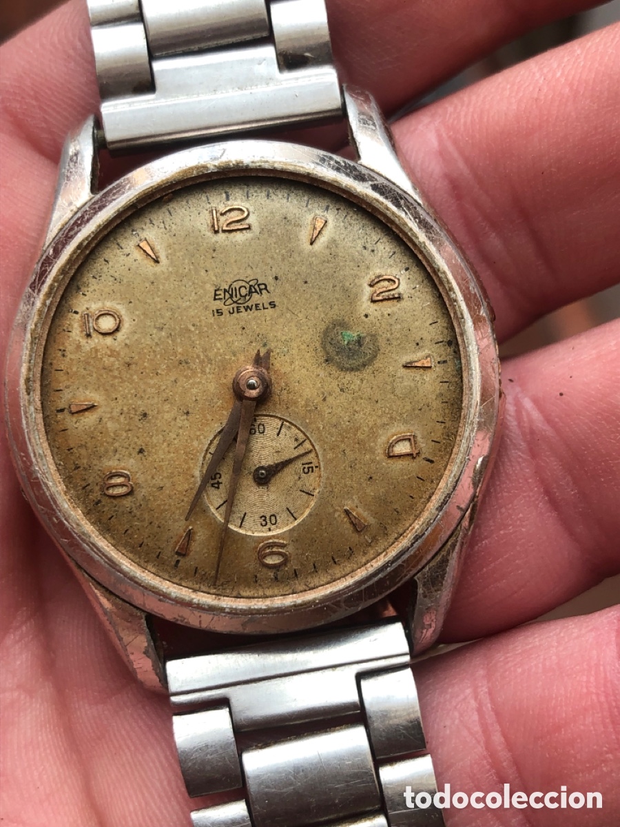 Vintage: Reloj enicar de cuerda vintage