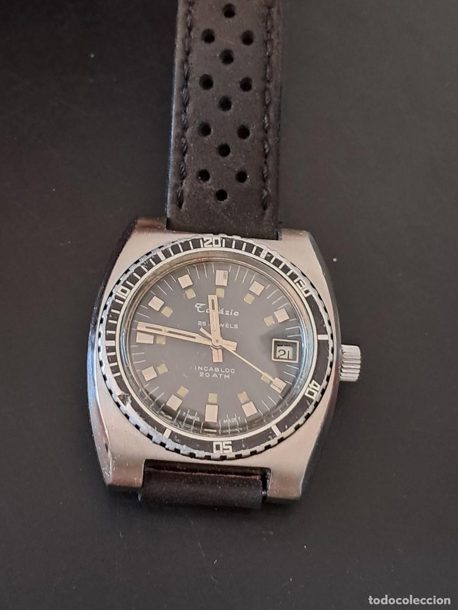 Vintage: rel&oacute;gio top&aacute;zio autom&aacute;tico caixa em a&ccedil;o