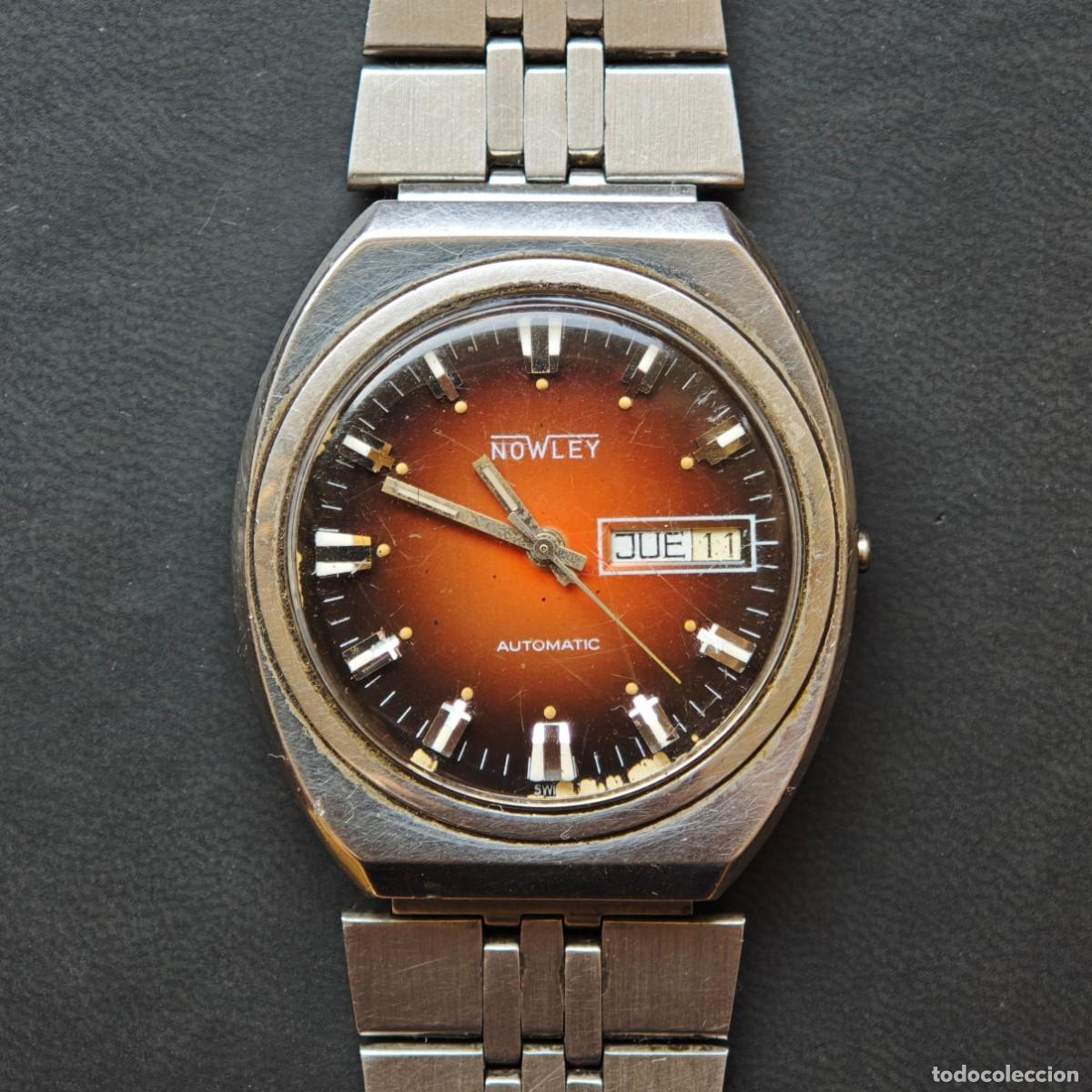 Vintage: NOWLEY 37mm reloj automatico vintage 2066 montre orologio watch swiss