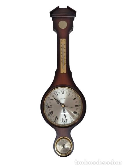 Vintage: Reloj de Pared - Radiant Electronic - Term&oacute;metro, Bar&oacute;metro - en Madera - Funciona